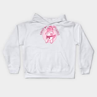 The cute pink Karatesaurus (Dinosaur and karate) Kids Hoodie